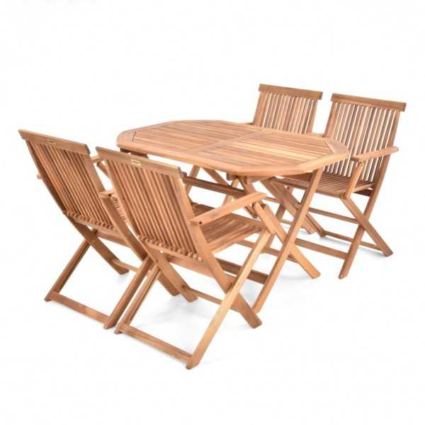 Hecht Basic Set 4 Masa cu 4 scaune lemn masiv HECHT - 1