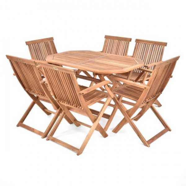 Hecht Basic Set 6 Masa cu 6 scaune lemn masiv HECHT - 1