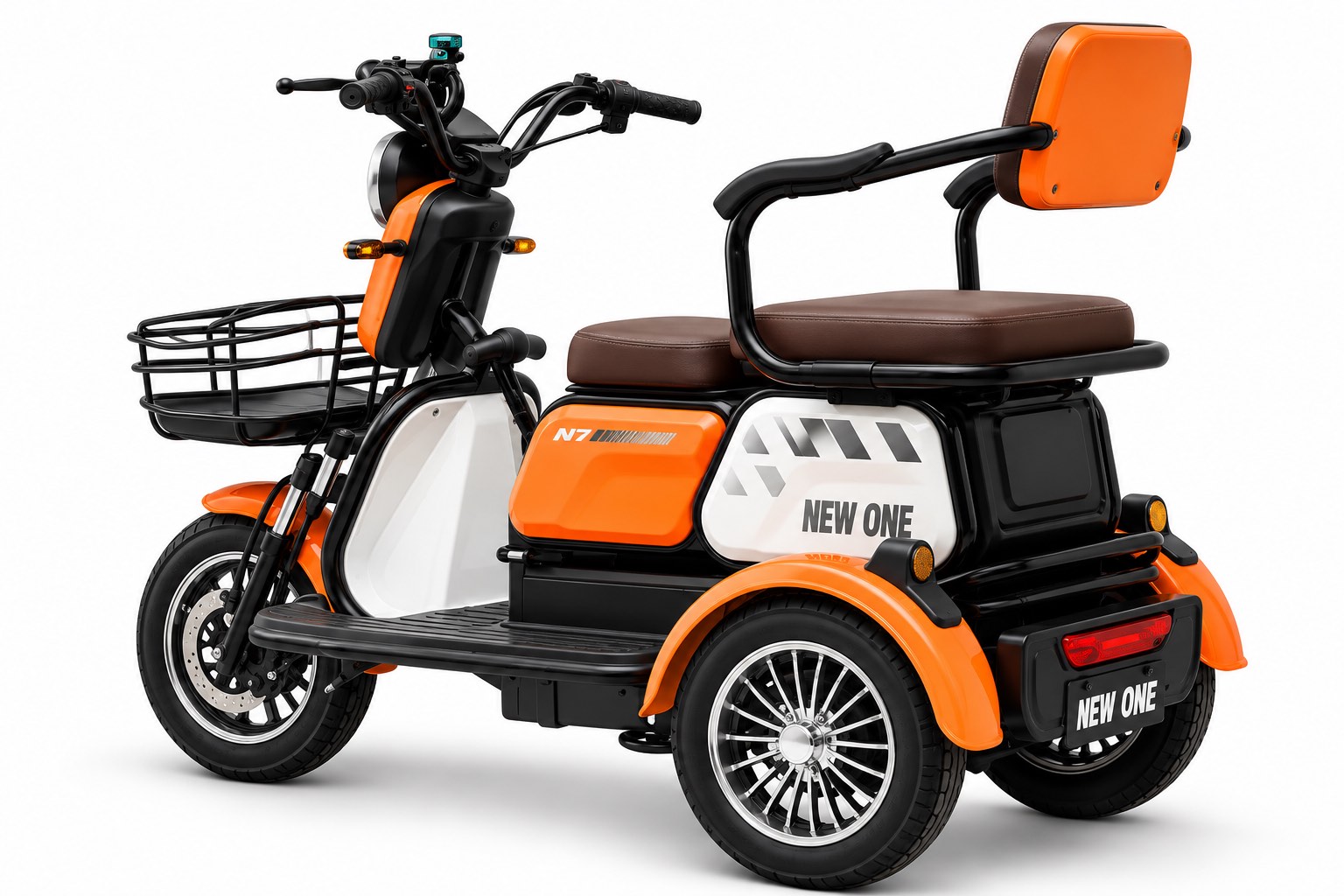 Tricicletă electrică cu trei roti New One N7 Orange 2